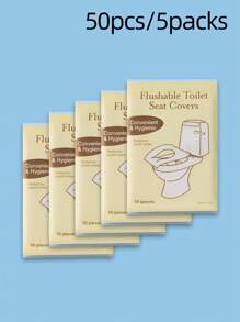 10/30/50/80pcs Disposable Travel Toilet Seat - Portable Toilet Seat For Travel And Hotel, Large Size Waterproof Universal Seat Paper, Portable, Dissolvable