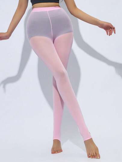 1 Pair Women Elegant Stirrup Tights, Casual Daily Wear