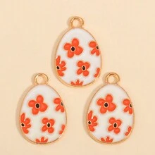 10pcs Cartoon Easter Eggs Oil Dripping Pendants, Suitable For DIY Cute And Interesting Painted Eggshell Charm Earrings, Necklaces, Jewelry