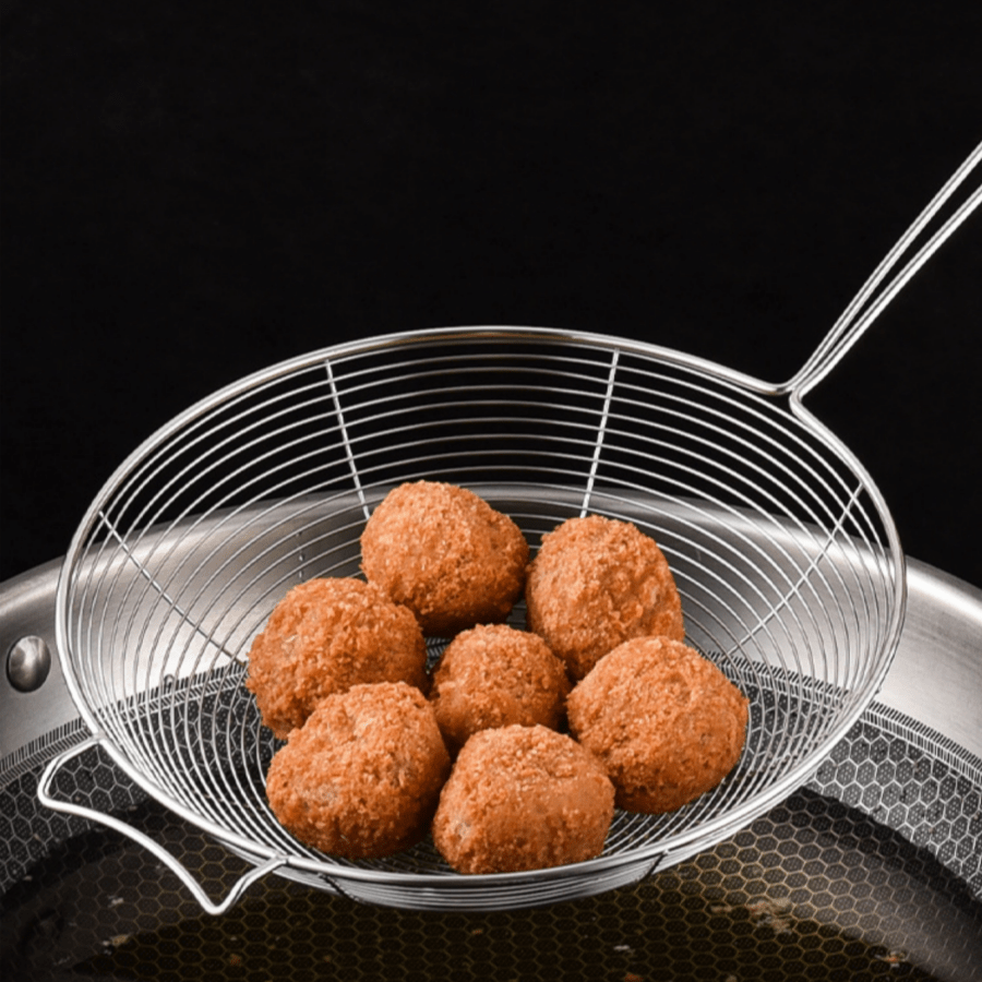 1 pieza Cazo colador de acero inoxidable 304, tamaño grande para olla caliente doméstica, freír, escurrir fideos, malatang, dumplings