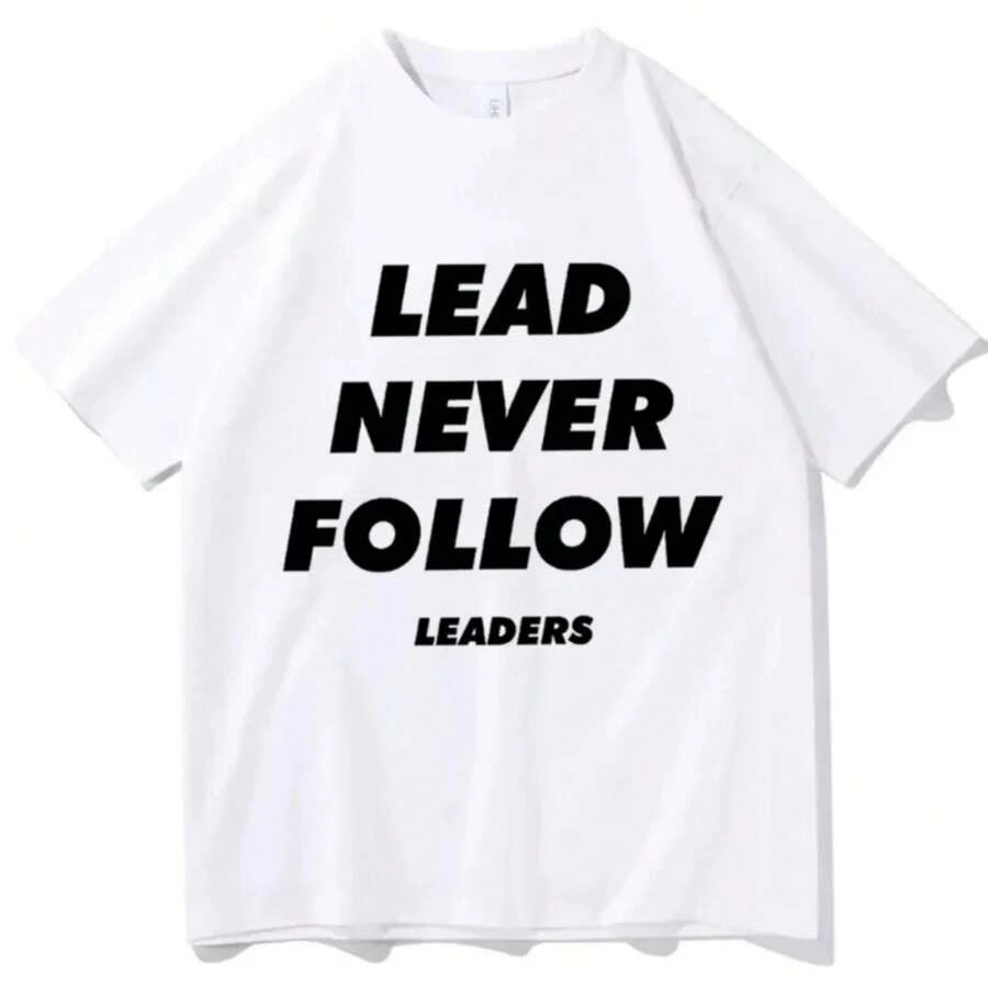 Chief Keef Lead Never Follow Leaders Fashion Shirt Chief Keef Cotton Shirt Chief Keef Fan Gift Unisex O-Neck Short Sleeve Shirts - 白色 - 查看 1