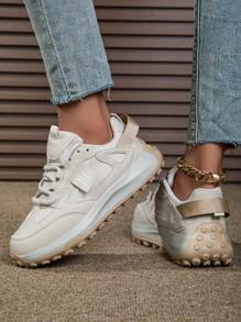 2024 Neues Design Schnürkasualschuhe, flache rutschfeste hochelastische Popcorn Weichbodenschuhe, Pendler & Retrostil, Outdoor Wandern, Superweiches Sohle Wandern Lässig Schuhe