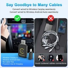 Mini Android Auto Wireless Adapter&Wireless CarPlay Adapter Convert Factory Wired To Wireless CarPlay Dongle, USB CarPlay Wireless Stick Wireless Android Auto Adapter For IOS 12+/Android 11+ No Delay
