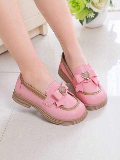 1 Pair Ma Tao Selected Girls' Simple Sweet Princess Soft Sole Loafers, Comfortable And Versatile, Non-Slip, Suitable For Spring, Summer And Autumn