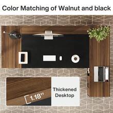 Tribesigns 78" L-Shaped Executive Desk, Large Office Desk With Drawers And Lateral File Cabinet, Business Furniture With Storage Shelves, Modern Computer Desk For Home Office, Brown & Black