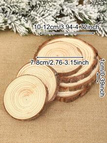 10入組DIY圓形木片，木製桌面裝飾片，木製工藝片，婚禮/家居/派對/聖誕裝飾用