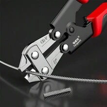 1pc Mini Bolt Cutter, Made Of Chrome-Vanadium Alloy Steel, Fast And Sharp, Labor-Saving Operation, Used To Cut Wire, Bar Steel, Hard Copper Wire, Stranded Wire, Etc., Also Known As Wire Rope Bolt Cutter.
