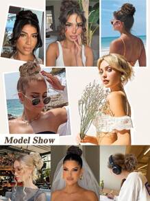 Messy Bun Hair Piece,Chignon With Comb Updo Elastic Drawstring Hair Buns Pieces Short Ponytail Extension Synthetic Chignon For Women Daily Use - Multicolor - View 9