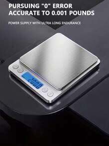1个0.1克/3000克高精度专用电子秤，珠宝秤，迷你不锈钢电子秤，口袋电子秤，黄金秤 - 銀色 - 查看 9