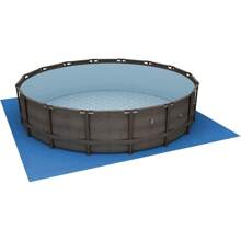 Power Steel 14' X 42" Round Above Ground Outdoor Backyard Swimming Pool Set With  Filter Pump, Ladder, And Pool Cover - Beige Wicker Print - View 5