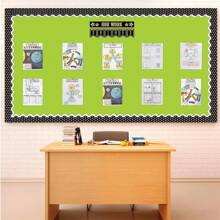 1 Roll 32.8 Feet Black Bulletin Board Borders, Scalloped Black Classroom Borders For Bulletin Board, White Board, Cork Board, Locker, Room Decor, Desk Decor And Classroom Decor,Classroom Decor,Office Decor,Room Decor,Home Decor,Wall Decor,Bathroom Decor,Bedroom Decor,Room Decoration Stuff,Posters