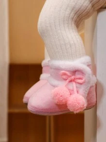 2 đôi bốt dễ thương và thoải mái cho bé gái 6-15 tháng tuổi, bộ tất len mềm mại và ấm áp. - Nhiều màu - Xem 3