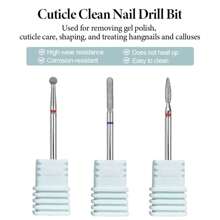 3Pcs/Set Carborundum Nail Drill Bits Electric Manicure Fine Grit Drills Milling Cutters Kits ,Pedicure Remover Tools For Acrylic Gel Nails, Salon Home Nail Care Supplies For Acrylic Nail Gel Fast Remove