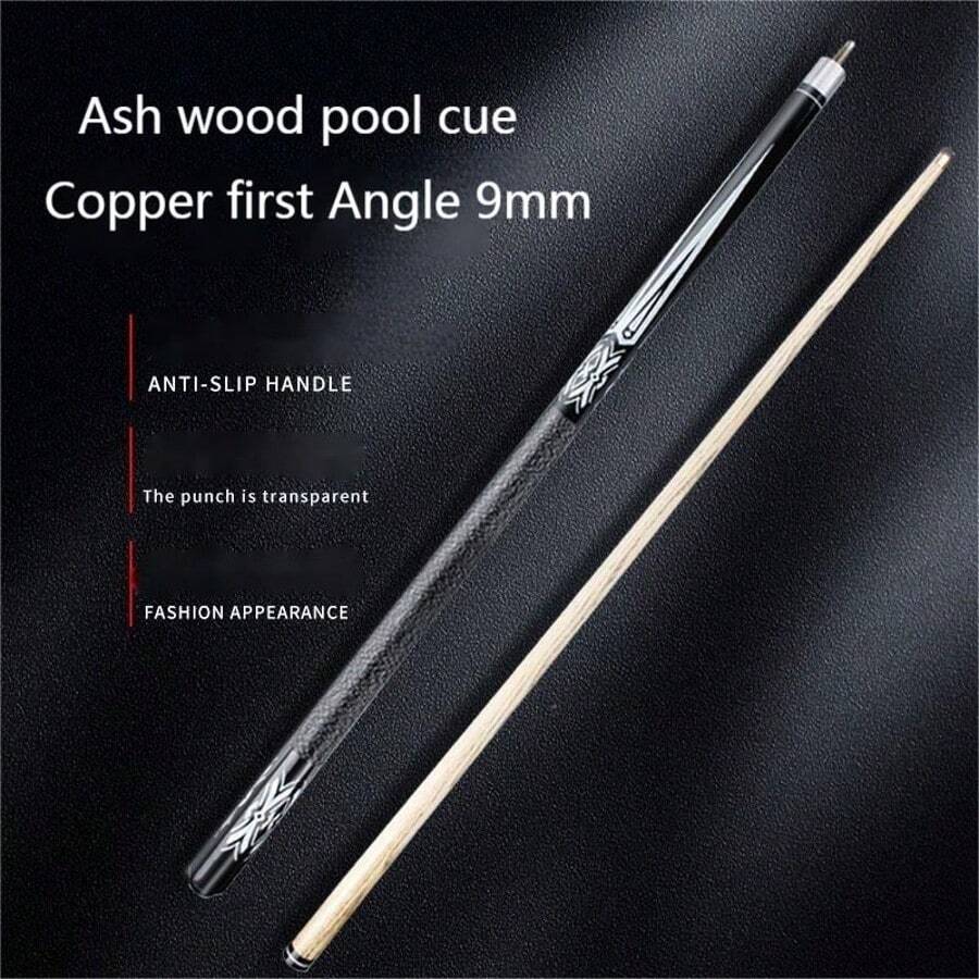 1 件 57 英寸台球杆，双关节缠绕斯诺克球杆，145 厘米标准台球杆，9 毫米小头青铜 Vertex 尖头，13 毫米大头白色蕾丝木专业重量杆身 - 黑與白 - 查看 1