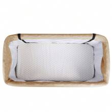 Night Bed 80x40cm, Extendable Side Bed, Collapsible Baby Cradle Cododo, 6-Way Height Adjustable And Mobile With Wheels, Lower Storage Basket, A-Shaped Feet, Mosquito Net, Side Zipper Can Be Completely Lowered, 360 Degree Rotating Wheels, Gray / Beige - 米色 - 查看 8