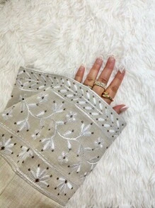 1 件朴素亚麻长袍配腰带，女式阿拉伯民族服装，纯色经典时尚休闲优雅朴素简约长袍长袍披肩，刺绣袖口，透气舒适面料，适合日常生活、节日、聚会、晚会、旅行、度假 - 杏色 - 查看 2