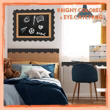 1 Roll 32.8 Feet Black Bulletin Board Borders, Scalloped Black Classroom Borders For Bulletin Board, White Board, Cork Board, Locker, Room Decor, Desk Decor And Classroom Decor,Classroom Decor,Office Decor,Room Decor,Home Decor,Wall Decor,Bathroom Decor,Bedroom Decor,Room Decoration Stuff,Posters