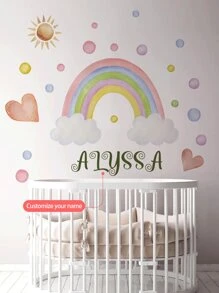 1pc/3pcs Cartoon Colorful Rainbow, Unicorn, Flower, Sun Wall Stickers, Custom Text, Personalize Your Signature, Decorative For Bedroom, Living Room, Study, School, Office, Removable PVC Gifts Birthday Graduation,Multi-Functional,Durable,Anti-Mold,Ornamental,Reusable,Exquisite,Stylish,High-Quality,Colorful,Modern,Custom,Personalized,Unique,Ideal Gifts For Him,Ideal Gifts For Her - Multicolor - View 14