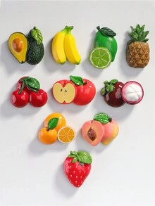 Imanes para el refrigerador con diseños surtidos de desayuno de dibujos animados 3D y personajes - Multicolor - Ver 1