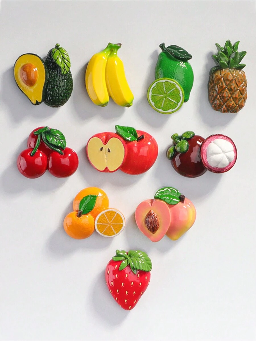 Imanes para el refrigerador con diseños surtidos de desayuno de dibujos animados 3D y personajes - Multicolor - Ver 1