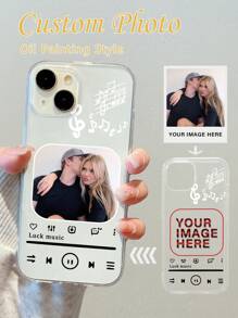 Custom Photo Phone Case, Record Design Custom Phone, DIY Phone Case, Unique Design Phone Case, Couples Phone Case, Phone Case Gift, Customized IPhone Phone Case, Customized Galaxy Phone Case - Clear - View 2