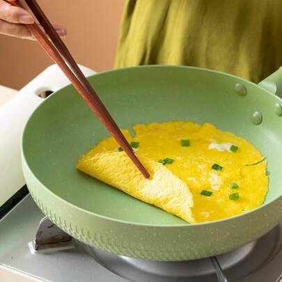 Sartén Antiadherente Sartén de Piedra Sartén para Tortillas Sartén Wok Sartén Sana Compatible con Inducción Verde