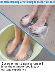 1 件装硅胶足部刷按摩垫，适用于淋浴、去角质和清洁足部、沐浴刷和背部刷 - 彩色 - 查看 5
