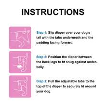 12PCS Disposable Dog Diapers Female Dog Diapers Ultra Protection Diapers For Dogs In Heat, Excitable Urination, Or Incontinence - Pink - View 3