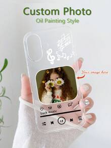Custom Photo Phone Case, Record Design Custom Phone, DIY Phone Case, Unique Design Phone Case, Couples Phone Case, Phone Case Gift, Customized IPhone Phone Case, Customized Galaxy Phone Case - Clear - View 4