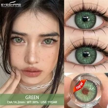 EYESHARE 1 Pair NEW Colored Contact Lenses For Beauty Makeup Soft Colorful Contact Lenses, Annual Use, 14.2mm Halloween Costume Cosplay