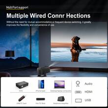 Smart Mini Projector Android 11 Full HD Projector 1080P 4K Support 5G WiFi 6 Bluetooth 5.0 Home Movie Projector 180 Rotating Black - Black - View 2