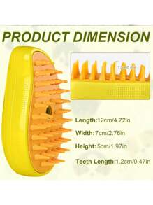 Cepillo Eléctrico de Vapor 3 en 1 para Mascotas. Cepillo de Vapor Autolimpiante para Gatos y Perros. Peine de Masaje USB - Verde - Ver 4