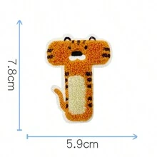 26 件可爱卡通动物和字母刺绣补丁，创意 DIY 用品，适用于铅笔盒、文具、姓名标签、背胶