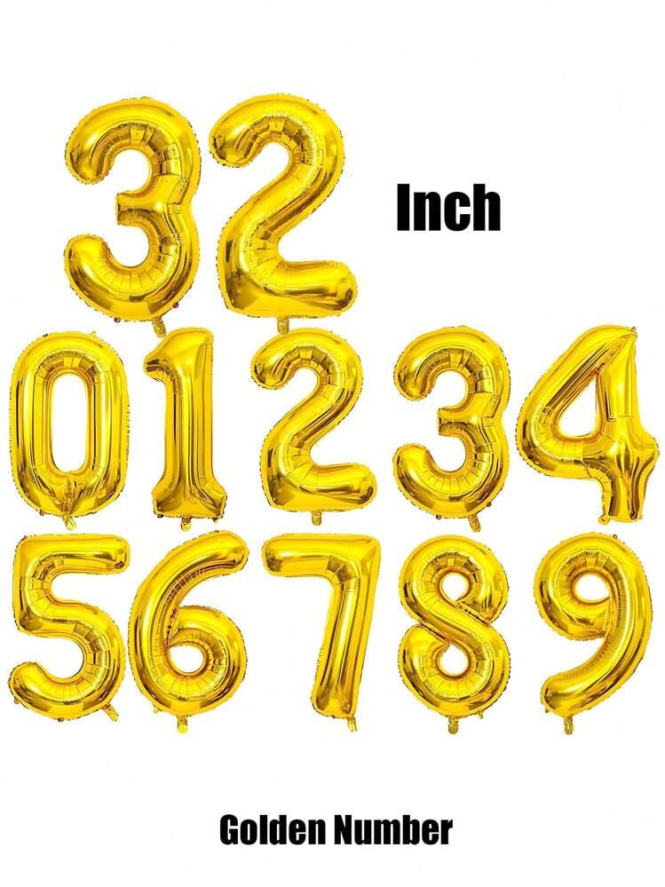 Palloncini A Forma Di Numero 7, Color Oro, 101,6 Cm, Formato