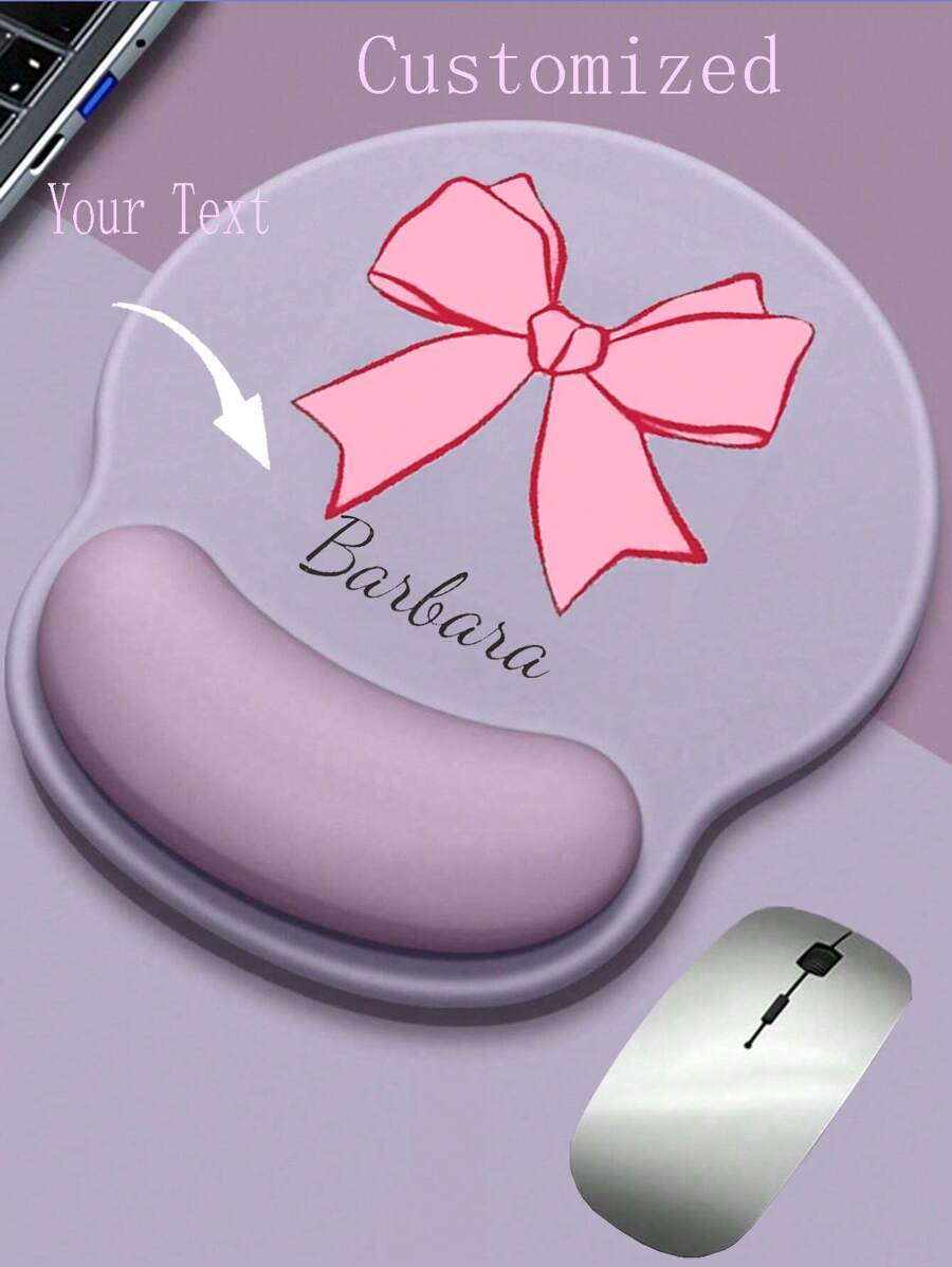 1Pc Customized Mouse Pad With Wrist Rest Support For Women And Men, Non-Slip Rubber Computer Mousepad,Thickened, Soft, Great For Office And Entertainment, Also Used As Desk & Wrist Pad, Back To School Back To School