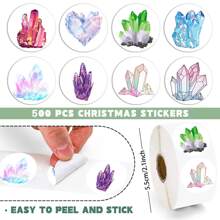 500 pièces/rouleau d'autocollants en cristal personnalisés amusants et tendance, 8 motifs différents, cadeau de décoration, autocollants pour le scrapbooking DIY, l'emballage, les cartes d'invitation