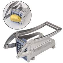 Cortador de tiras de patata, máquina de cortar pepino, picadora práctica para el hogar, rebanadora de acero inoxidable, utensilios de cocina - Plateado - Ver 1