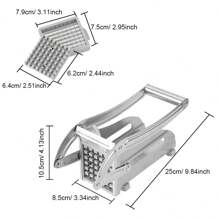 Cortador de tiras de patata, máquina de cortar pepino, picadora práctica para el hogar, rebanadora de acero inoxidable, utensilios de cocina - Plateado - Ver 4