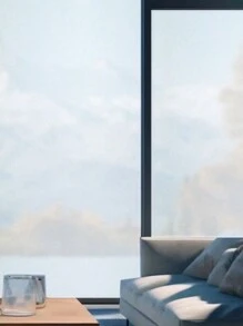 1 件白色磨砂静电贴窗膜，房间浴室办公室玻璃门装饰贴纸，隐私保护可移除无粘性防水防紫外线膜 - 白色磨砂玻璃貼 - 查看 8