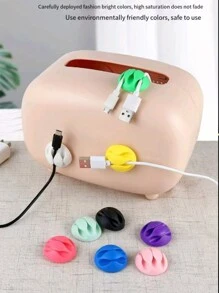 3pcs Simple 3-Slot Charge Cable Clip, Desktop Wire Winder, Self Adhesive USB Cable Holder, Mouse Cable Organizer Art Supplies Color Random Hair, Tools For Men