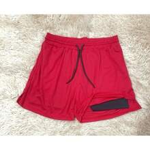 2 In 1 Men's Gym Shorts Double-Breasted Shorts For Training - 紅色 - 查看 3