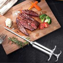 2-Oz Meat Injector Syringe, 304 Stainless Steel Marinade Injector With 3 Needles, 2 Cleaning Brushes, 4 Silicone O-Rings, BBQ Cooking Tools, Flavorful Meat Marinade Supplies, Trending New Arrival Best Seller - Silver - View 3