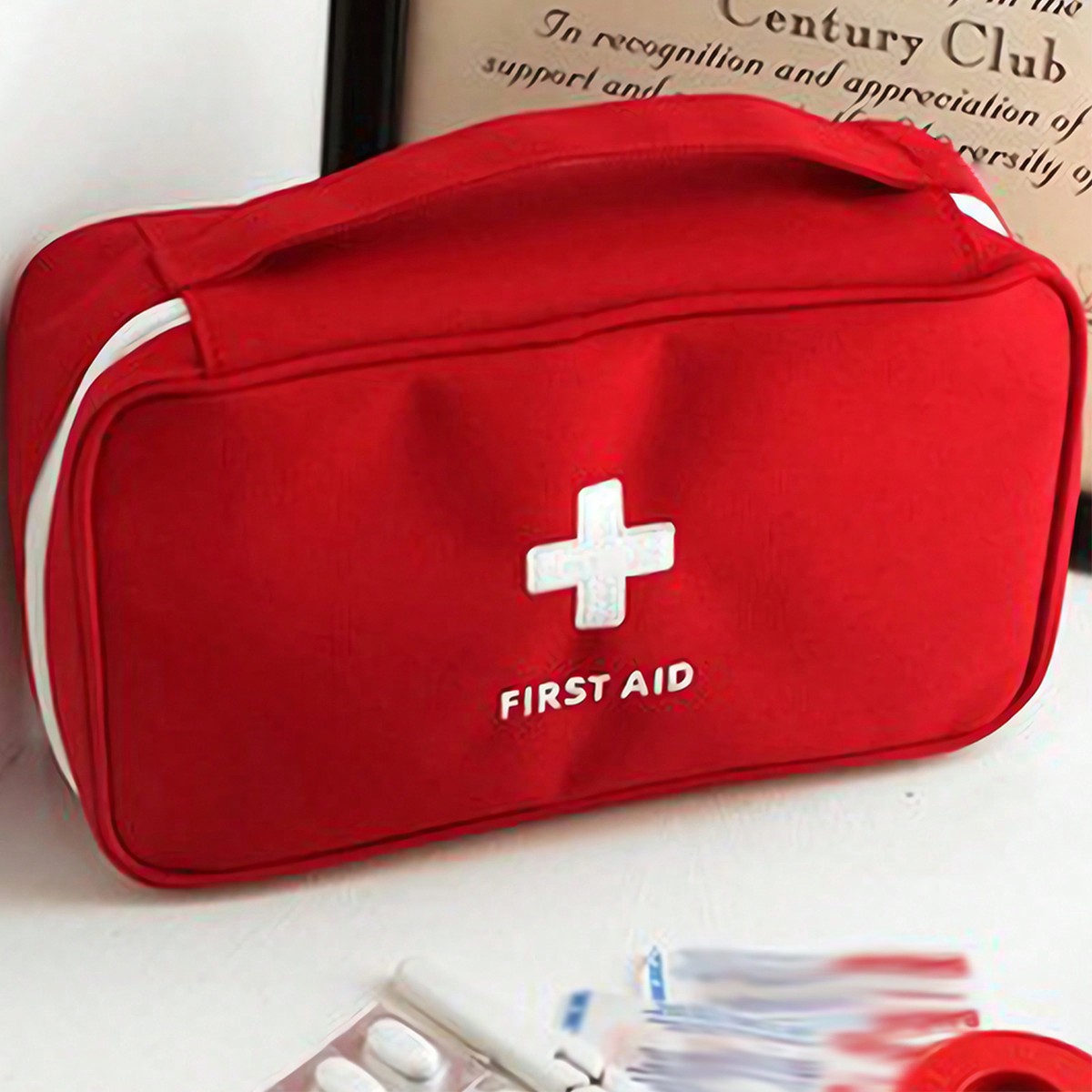 1pc First Aid Kit (Only Contains First Aid Bag, No Tools Or Medicines) - Small Portable First Aid Bag, Large Home First Aid Bag, Outdoor Travel Medical Emergency Survival Kit, Portable Outdoor Adventure First Aid Bag - Multi-Purpose Emergency Supplies Bag, Medical Storage Bag With Handle, Suitable For Home, Car, Travel Essentials, Beach, Summer Vacation, Back To School Accessories, Travel Essentials, Holiday School Supplies, Back To School Supplies