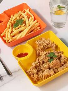 1 件/2 件/4 件普通方形塑料蘸酱/饺子盘