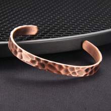 1pc Pure Copper Jewelry Set Adjustable Bracelet Hammered Finish Health Energy Arthritis
