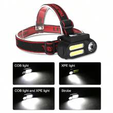 Rechargeable Waterproof Headlamp LED COB Headlight Super Bright USB Head Torch - Red - View 7
