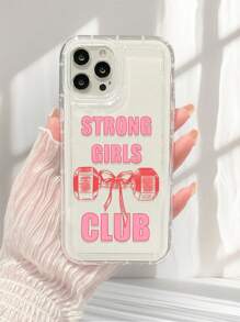 Strong Girl Print 透明手机壳适用于 16/11/12/13/14/15/15pro/15 Plus/15 Promax/7plus/8plus/X/Xs Max/Xr/11pro/12pro/13pro/14pro/12mini/13mini/11promax/12promax/13promax/14promax/14plus/6/6s/6plus/7/8/16Pro/16plus/16promax/Se&兼容三星 Galaxy Galaxy/A54/A14/A12/A13/A15/A32/A33/A24/A52S/S20/S21/S22/S23/S24/S23Plus/S24ultra