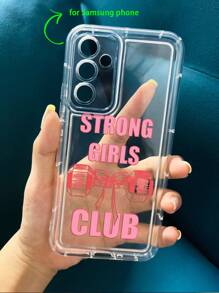 Strong Girl Print 透明手机壳适用于 16/11/12/13/14/15/15pro/15 Plus/15 Promax/7plus/8plus/X/Xs Max/Xr/11pro/12pro/13pro/14pro/12mini/13mini/11promax/12promax/13promax/14promax/14plus/6/6s/6plus/7/8/16Pro/16plus/16promax/Se&兼容三星 Galaxy Galaxy/A54/A14/A12/A13/A15/A32/A33/A24/A52S/S20/S21/S22/S23/S24/S23Plus/S24ultra