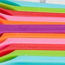 Juego De 6 Cucharas Medidoras De Plástico Arcoíris Tazas Medidoras Y Cucharas Apilables Utensilios Para Hornear Herramientas De Cocina - Multicolor - Ver 6