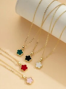 Stylever 1 件简约花朵吊坠项链女士珠宝女士 925 纯银精致项链精美珠宝礼物送给女孩日常生活约会装饰